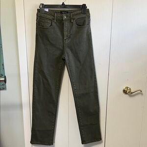 Well Worn Women's Slim Straight Olive Jeans